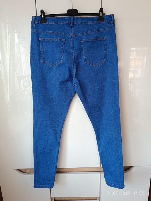 Spodnie jeansowe damskie Denim Co r 46 wysoki stan niebieskie