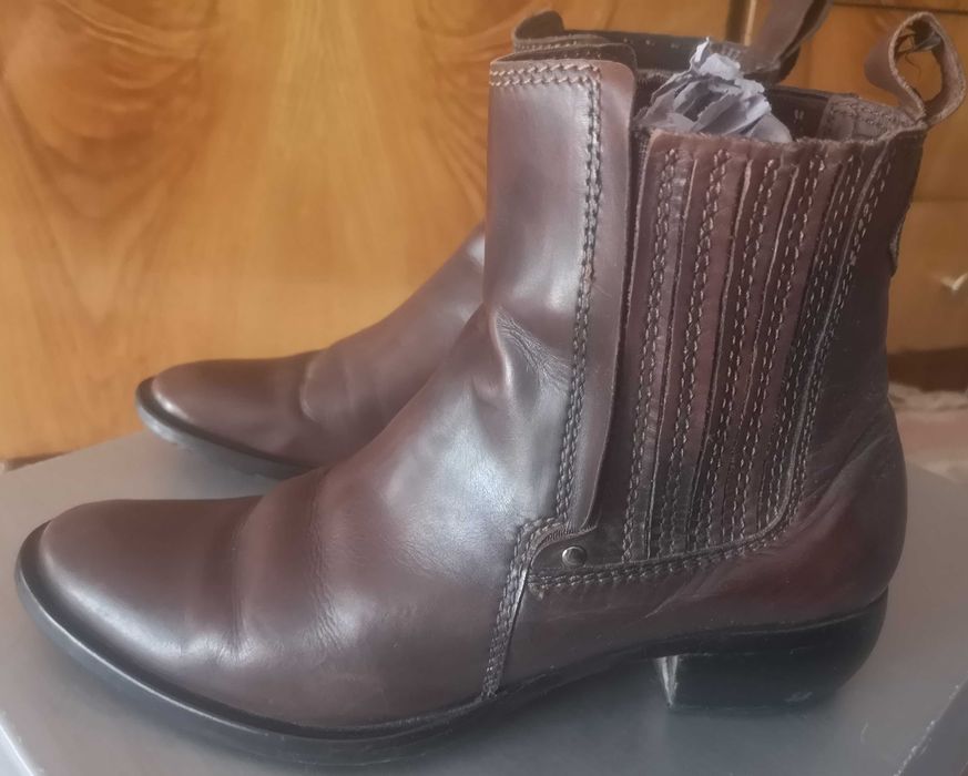 Gino Rossi sztyblety damskie brązowe skórzane