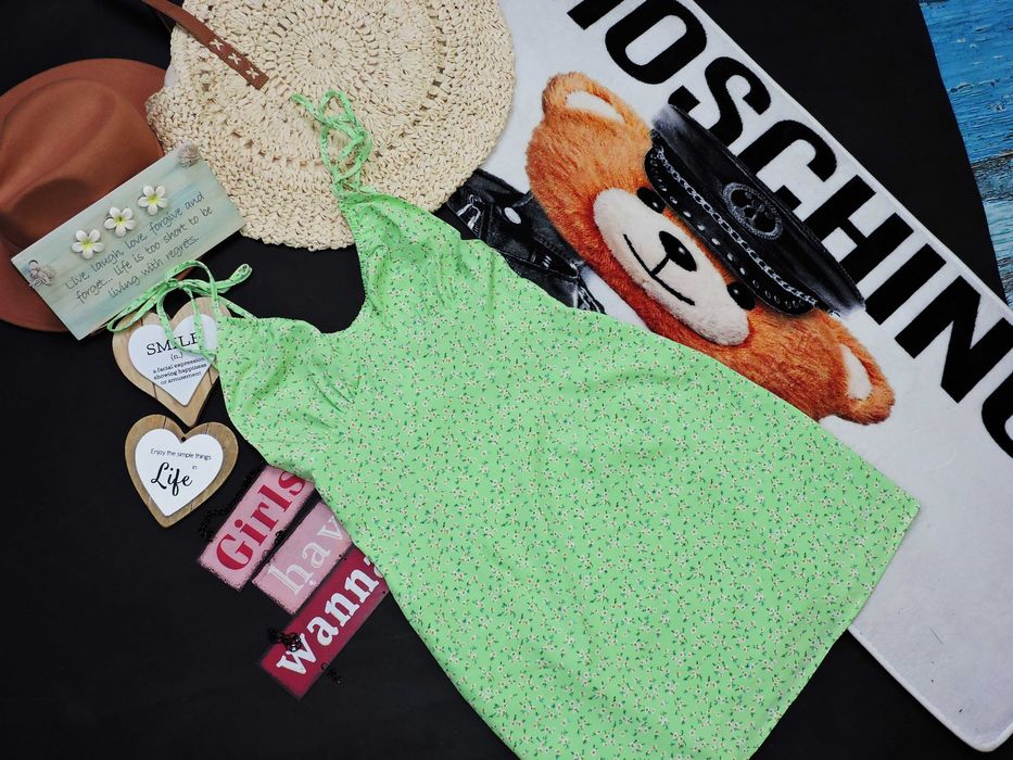 Shein Letnia sukienka zieleń kwiatuszki j Nowa 36