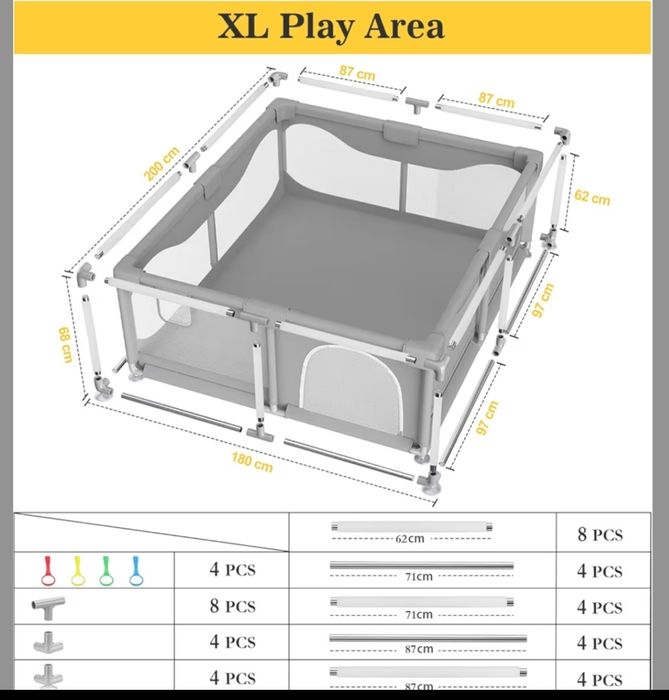 Parque Infantil Grande 200x180 cm – Como Novo (Versão 2025)