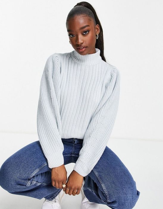 Qed london sweter damski niebieski klasyk 40 1udi