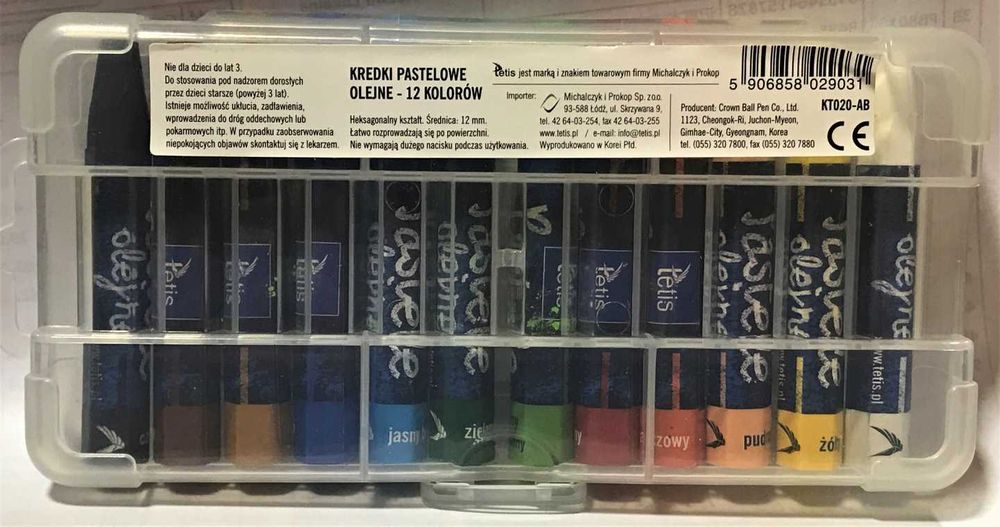 Pastele olejne 1kpl-12 sztuk kredki szkoła hobby