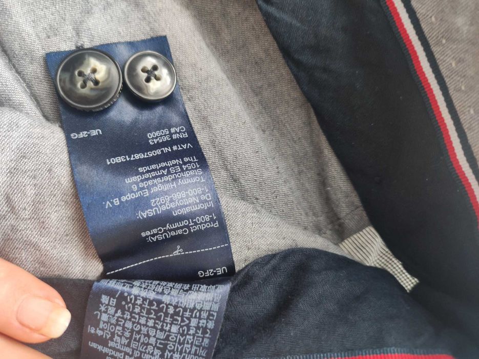Tommy Hilfiger M szara kratka spodnie chinosy lub garniturowe