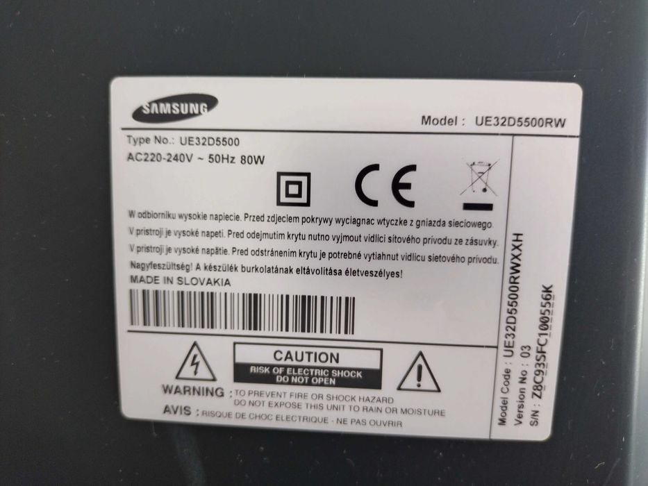 Telewizor Samsung UE32D5500 uszkodzony