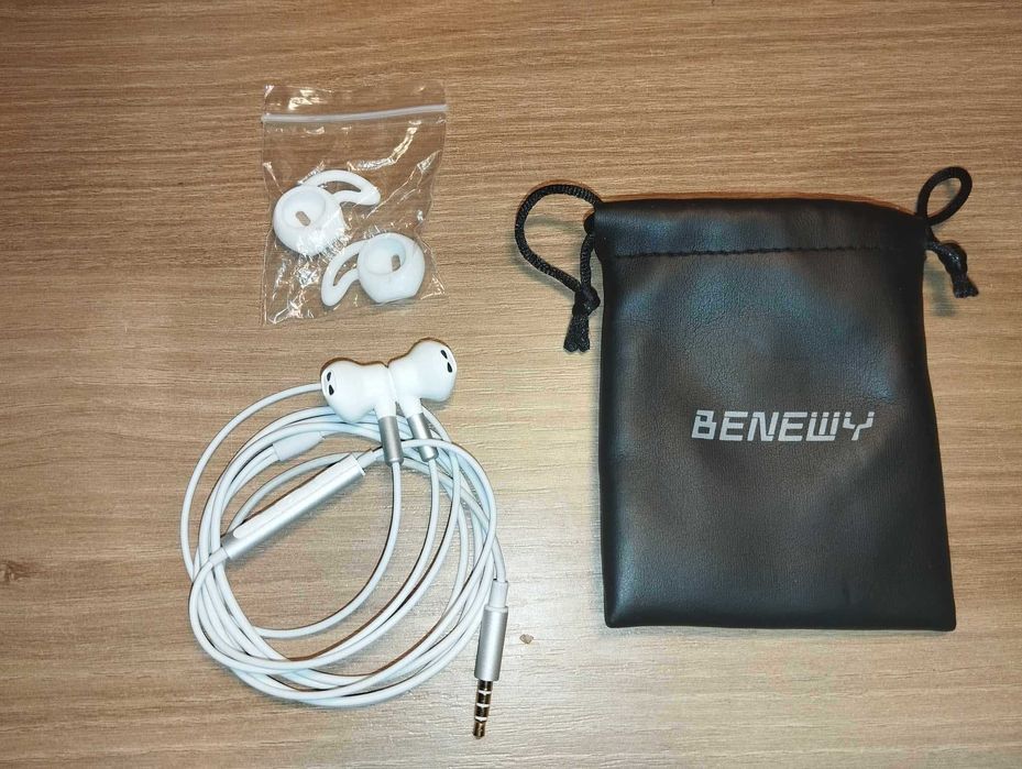 Słuchawki - BENEWY - Mini Jack Audio - Białe