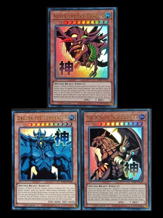 *Novo Set* Yu-Gi-Oh! 1.ª Edição 'Stamped Egyptian God Bundle' (V.1 - 3 Ultra Rares) - RA05-128/129/130 - Rarity Collection 5 - Cartas de 2026
