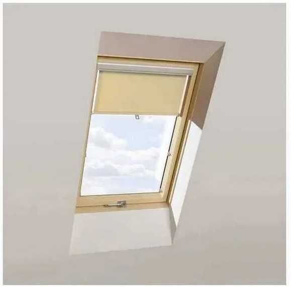 Roleta dekoracyjna na okna dachowe 55x78 55x98 Fakro Optilight Beżowa