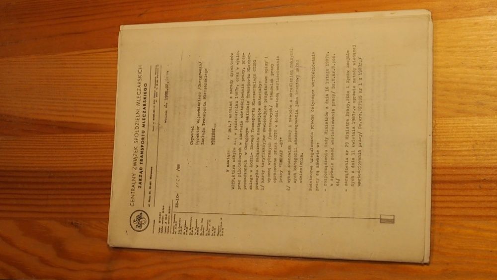 Centralny Związek Spółdzielni Mleczarskich- taryfikacja, stanowiska;