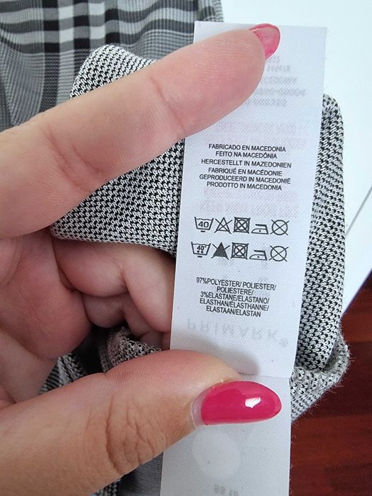 Saia midi justa com padrão branco e preto Primark,tam 32 - nunca usada