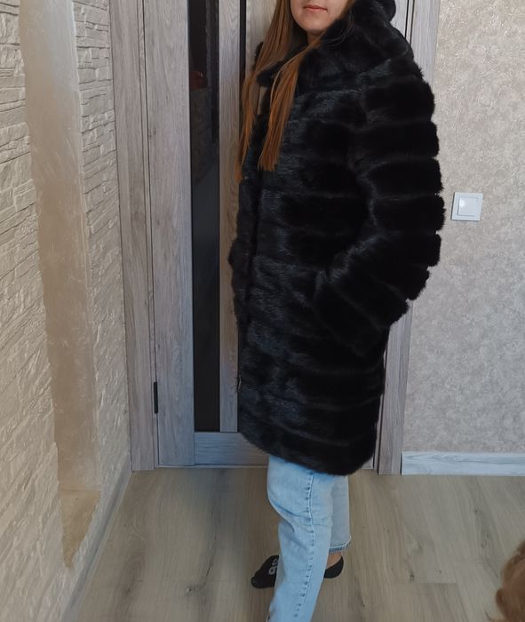 Натуральна норкова шуба-трансформер