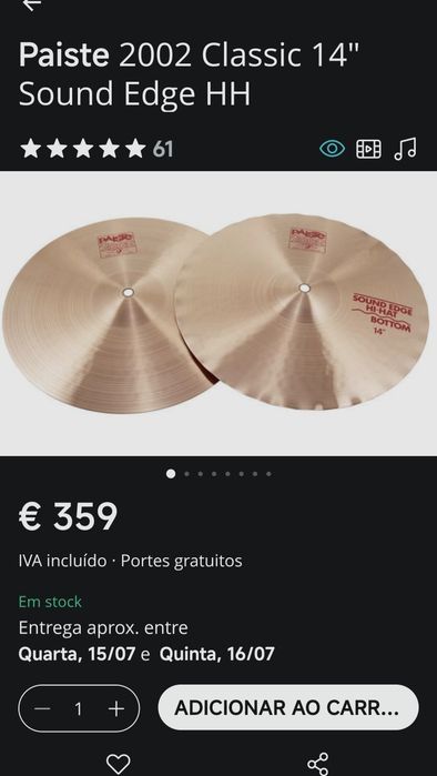Kit de pratos Paiste série 2002/Rude/Signature