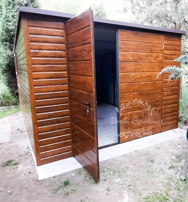 SCHOWEK DOMEK OGRODOWY 3m x 4m spad tył   okno drewnopodobny ID135