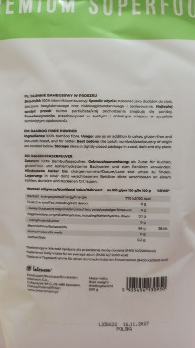 Mąka bambusowa KETO- 300g