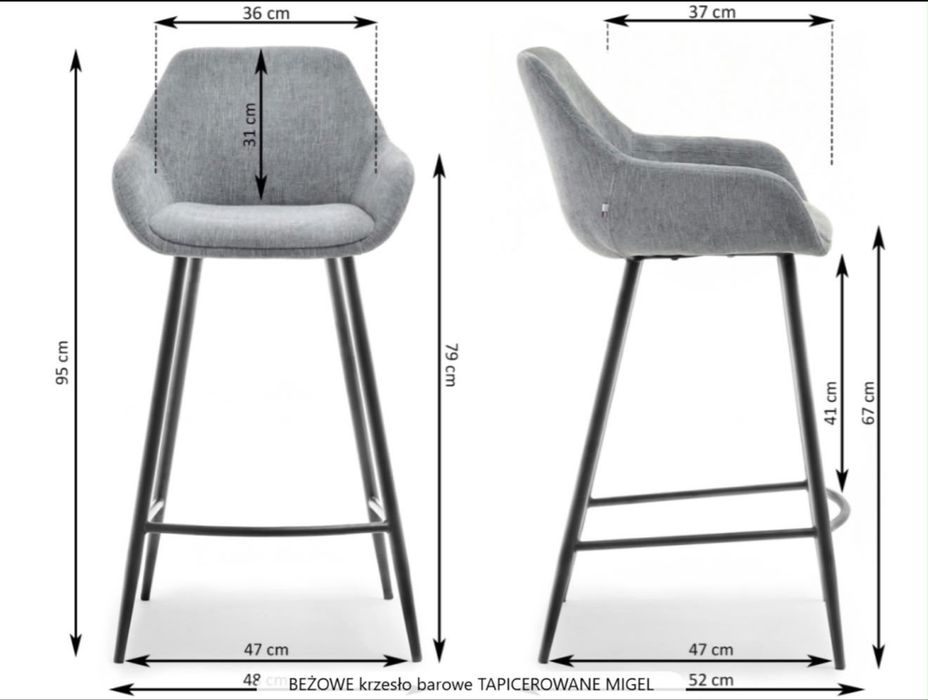 5 eleganckich hokerów hokery barowych czarnych – idealny stan – komplet