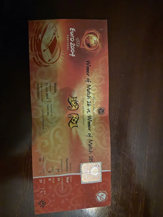 Bilhetes Euro 2004 intactos