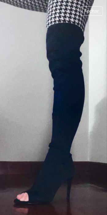 Bota cano alto open tow da H&M