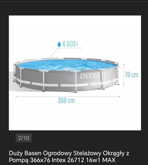 Basen ogrodowy stelazowy intex26712366 cm x 76 cm