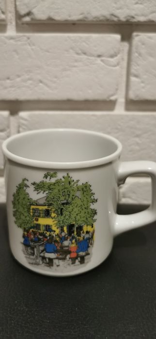 Niemiecki Kubek kolekcjonerski ceramiczny  Waldwirtschaft Großhesseloh