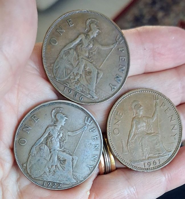 Moedas Grã Britt  - 1 Penny: 1899/1902/1907/ 1921/ 1922/ 1936/ 1938/61