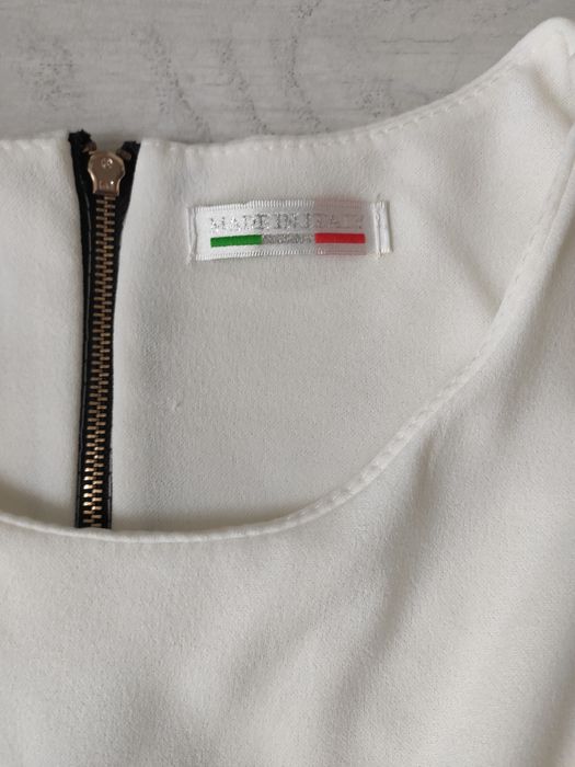 Szara biała elegancka sukienka S