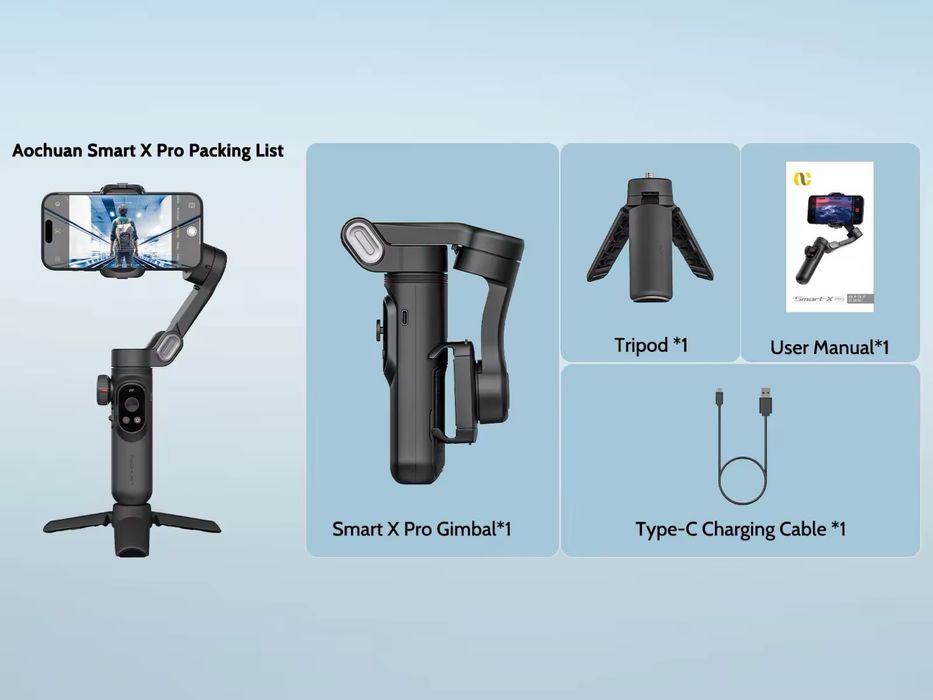 Стабилизатор для телефона трехосевой AOCHUAN SMART X Pro