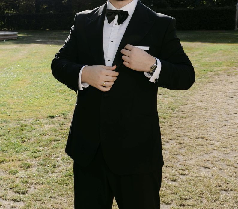 Smoking ślubny czarny