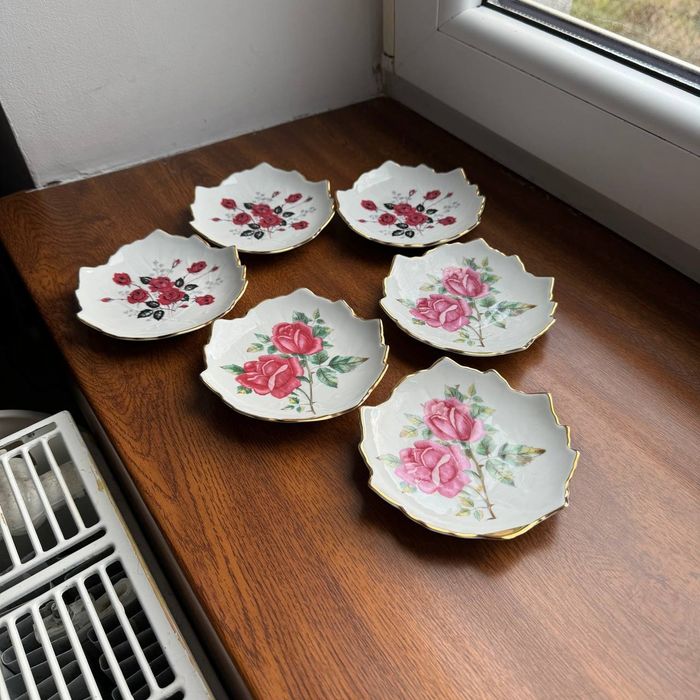 Talerzyki Liście do przystawek Porcelana Wawel PRL
