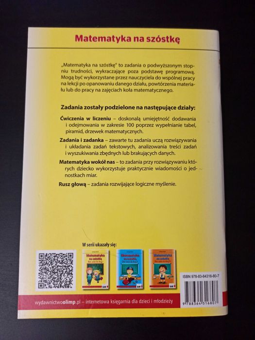 Matematyka na szóstkę – Zbiór zadań dla klasy I