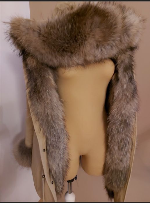 Parka Rozenek futro naturalne Jenot Nowość Poszukiwana