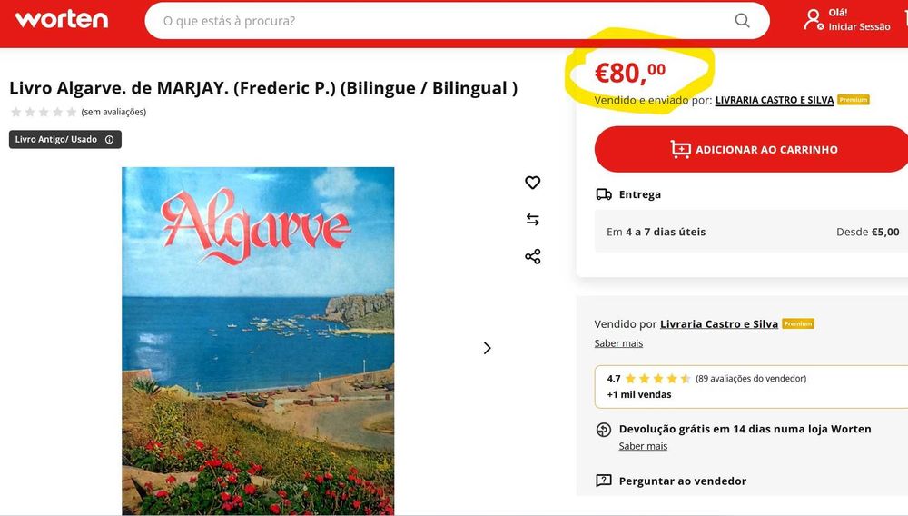 Livro Algarve 1964, Frederic P. Marjay.