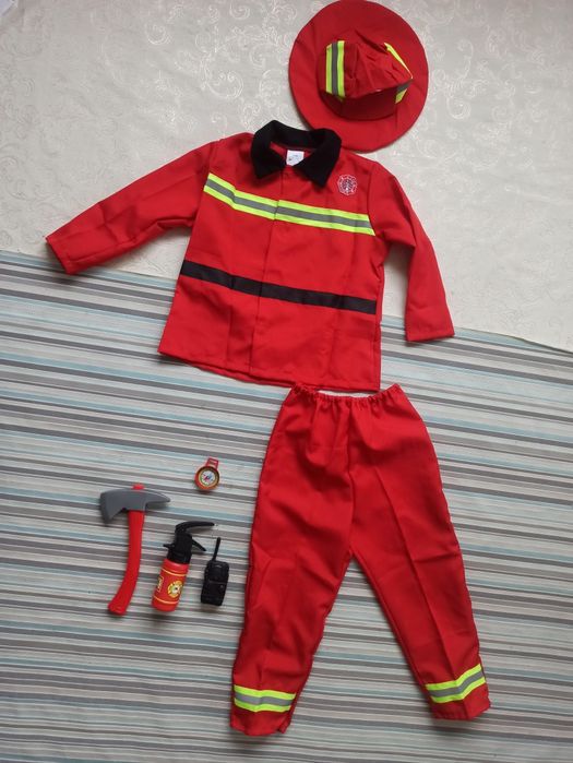 Карнавальний маскарадний костюм 7, 8, 9, 10 р пожежник