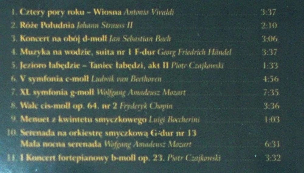 Muzyka klasyczna dla kierowców CD Nowa w folii