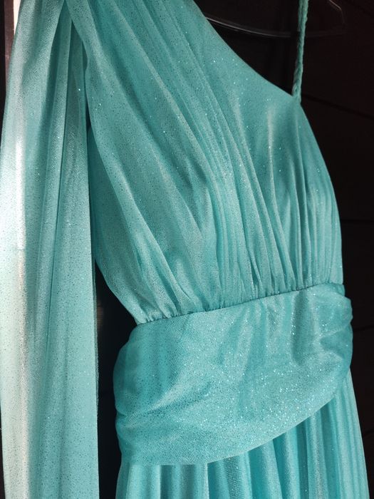 Vestido longo azul Tiffany