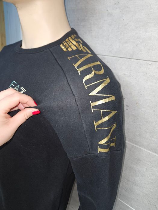 Bluza męska Emporio Armani EA7 złote napisy na ramionach rozmiar M