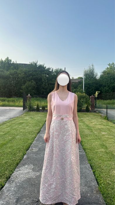 Рожева комбінована сукня