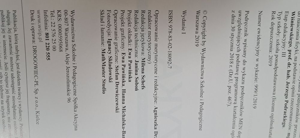 Fizyka 1 podręcznik do Liceum I Technikum