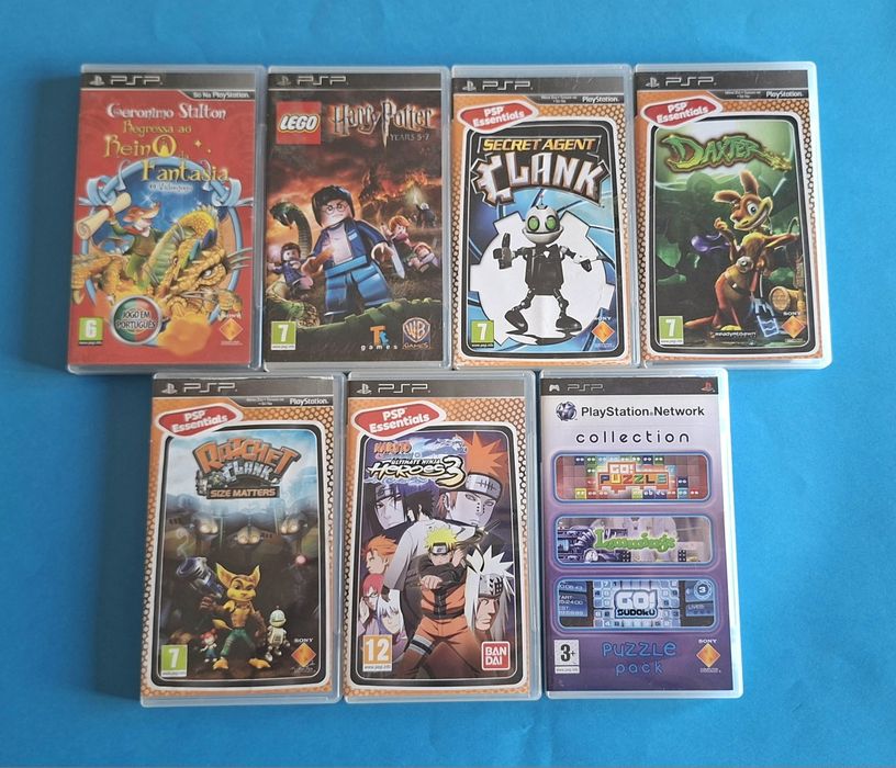 Conjunto de 7 videojogos para a PSP