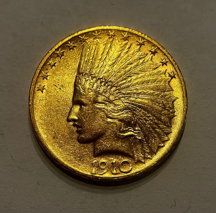 Moneta złota USA 10 dolarów z 1910r. Ładna