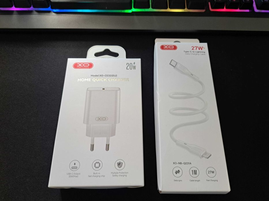 Pack Carregamento Rápido iPhone: Carregador PD 20W + Cabo 27W