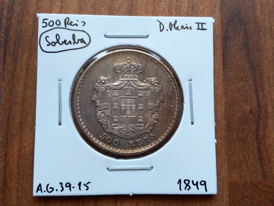 Moeda 500 Reis 1849 D. Maria II  - Soberba!