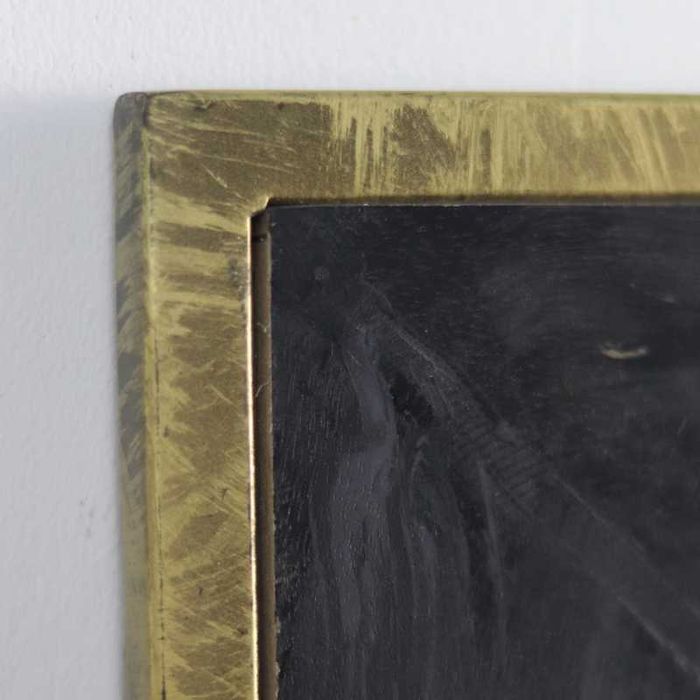 Kwadratowe lustro ścienne z drewna tekowego Aurelie czarno-złote 90x90