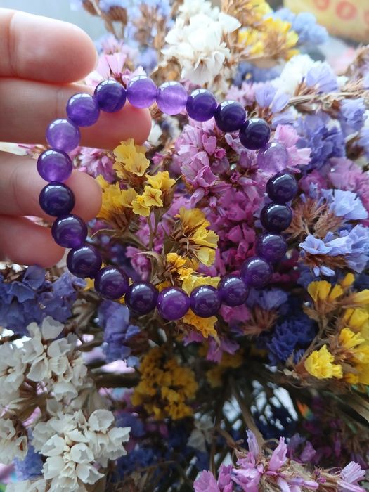 Аметист, браслет з натурального каменю