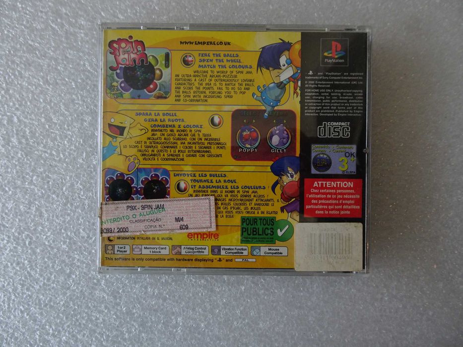 Jogo Playstation 1 - PS1 - Spin Jam