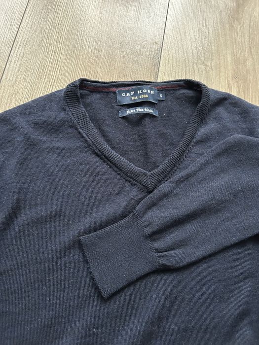 Sweter wełniany wełna merino Cap Horn s extra fine granat jak nowy