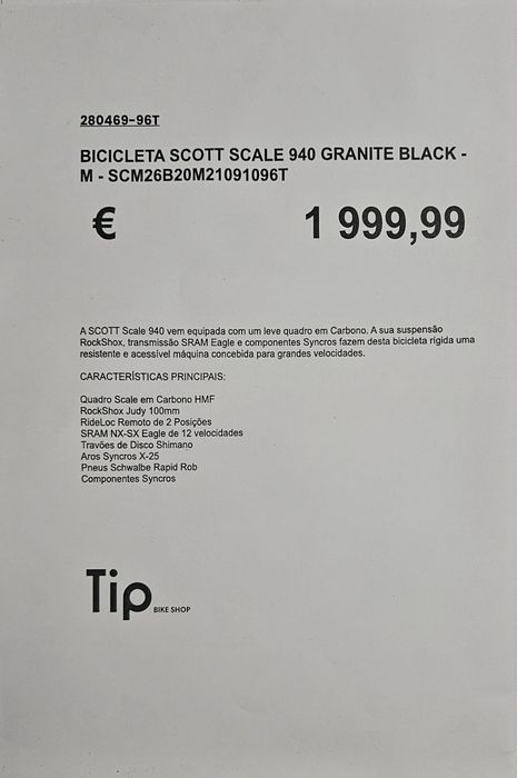 Bicicleta BTT Scot Scale 940 Granite Black