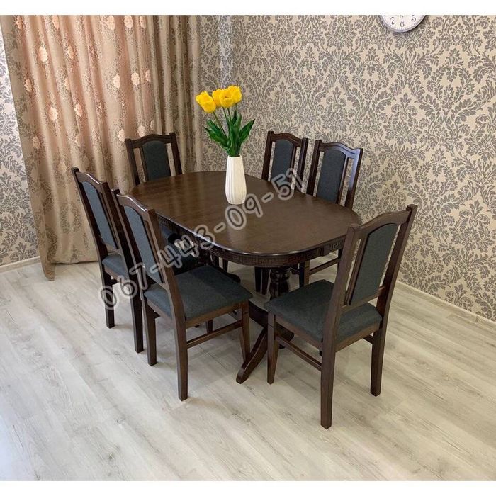 Обеденный комплект Говерла. Стіл. Стільці. Стол деревянный. Столы.