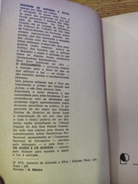 Livro os juízes e os homens joaquim de azevedo e silva