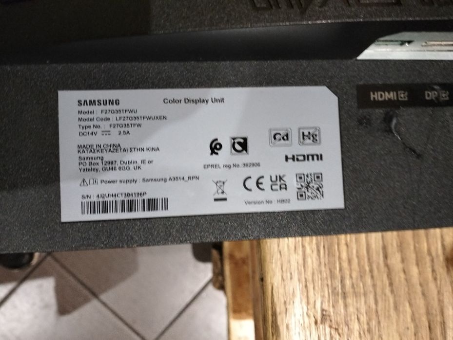 Monitor Samsung G3 27 cali uszkodzony matryca