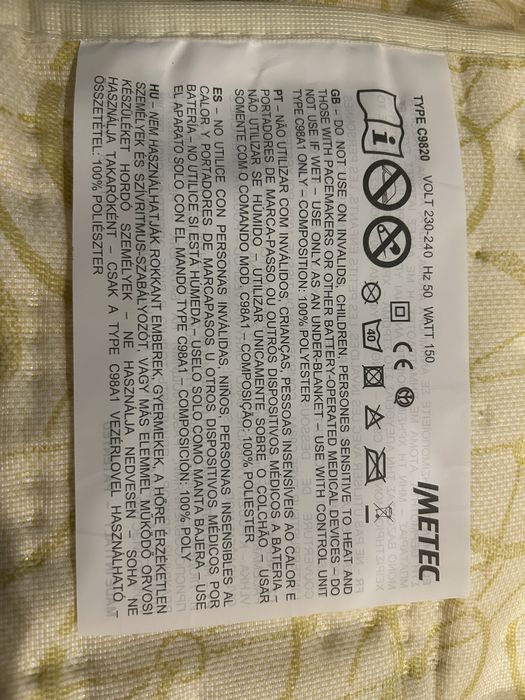 Imetec sobrecolchao aquecimento electrico