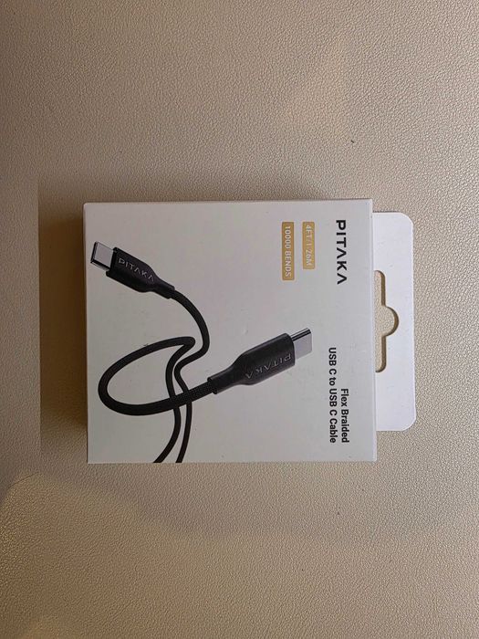 PITAKA зарядка 30w GAN + Кабель Flex Braided 60W USB-C to USB-C 1.26м